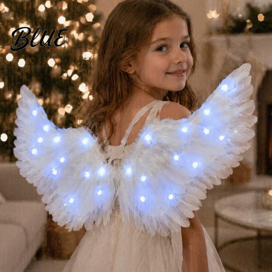 Cosplay Vleugels voor Kinderen Lichtgewicht Licht Engel Omhoog Theater LED Veer Kostuum met Bandjes Gloeiende Feeënvleugels Halloween Feest