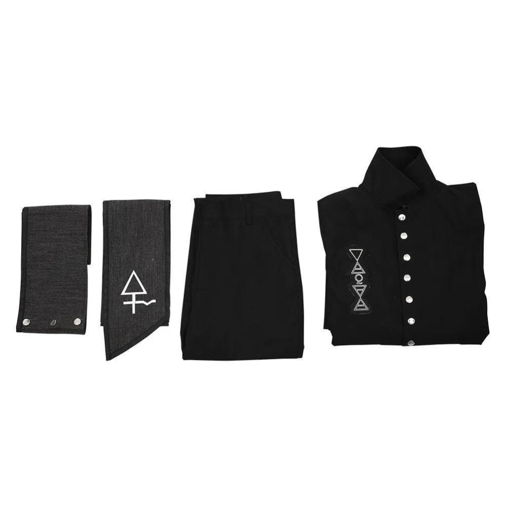 Halloween Karneval Namenloser Ghul Cosplay Kostüm Schwarzer Mantel Requisiten Halloween Outfit Vampir Cos Kostüm Performance Requisiten