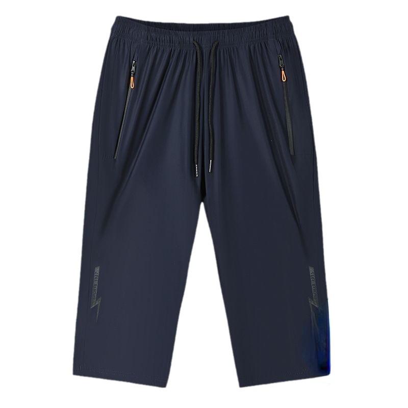 

Укороченные брюки, мужские шорты, летние модные прямые брюки из ледяного шелка, большие размеры 5XL, спортивные повседневные быстросохнущие спортивные брюки 5XL