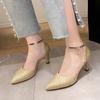 Fashion ZOKI Bling Gold Silver Women's Pumps 2024 Sexy Point Toe Thin Heel Party Wedding Shoes Woman Summer Ankle Strap High Heels Shoes