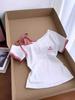 Women's Summer One-Shoulder Open-Back Short-Sleeved T-Shirt with Single/Double Strap Design