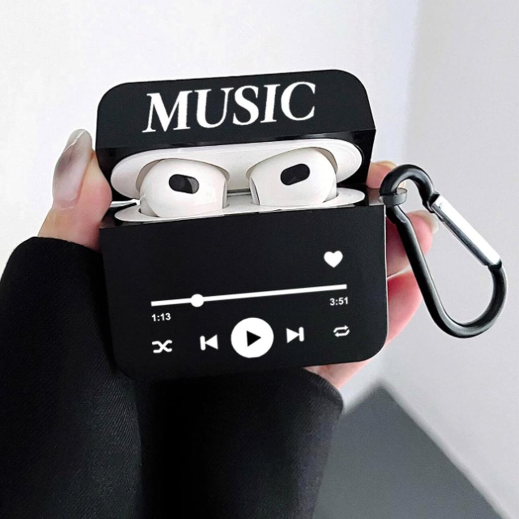 Music square case for Apple AirPods wireless bluetooth headset anti-drop protection soft case cover matte case
