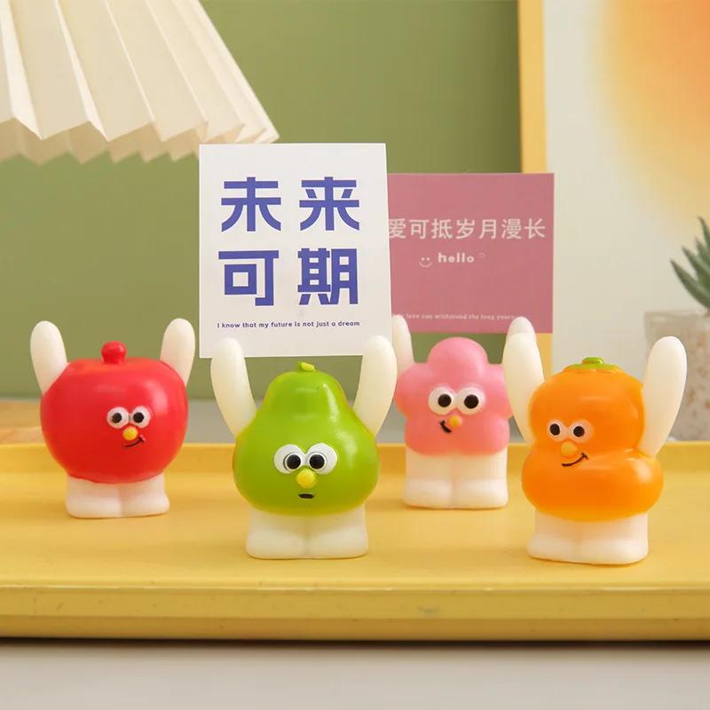 Ins Cartoon Fruit Anti-fall Card Message Interesting Ornament Card Base Desk Creative Small Animal Desktop Decoration 2025 New