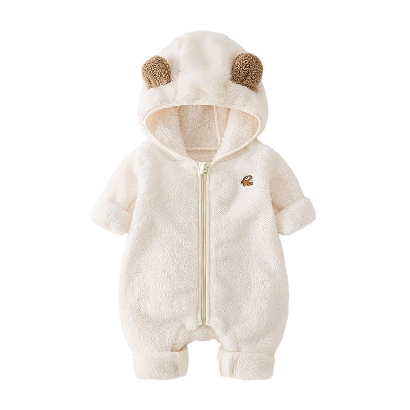 Baby Fleece Onesie: Autumn/Winter Double-Sided Flannel Romper