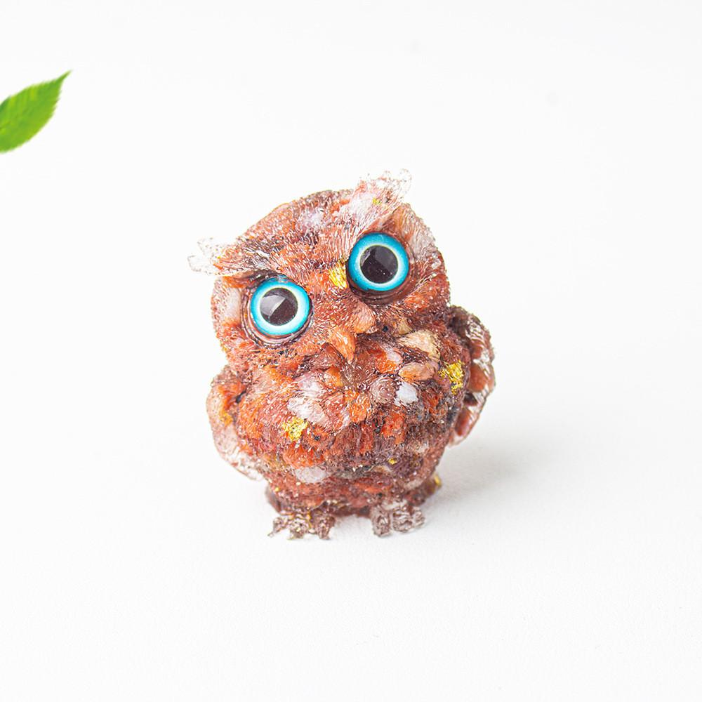 Figurine Hibou en Résine Cristal Pour Décoration Maison Bureau Cadeau Pour Amis Et Famille