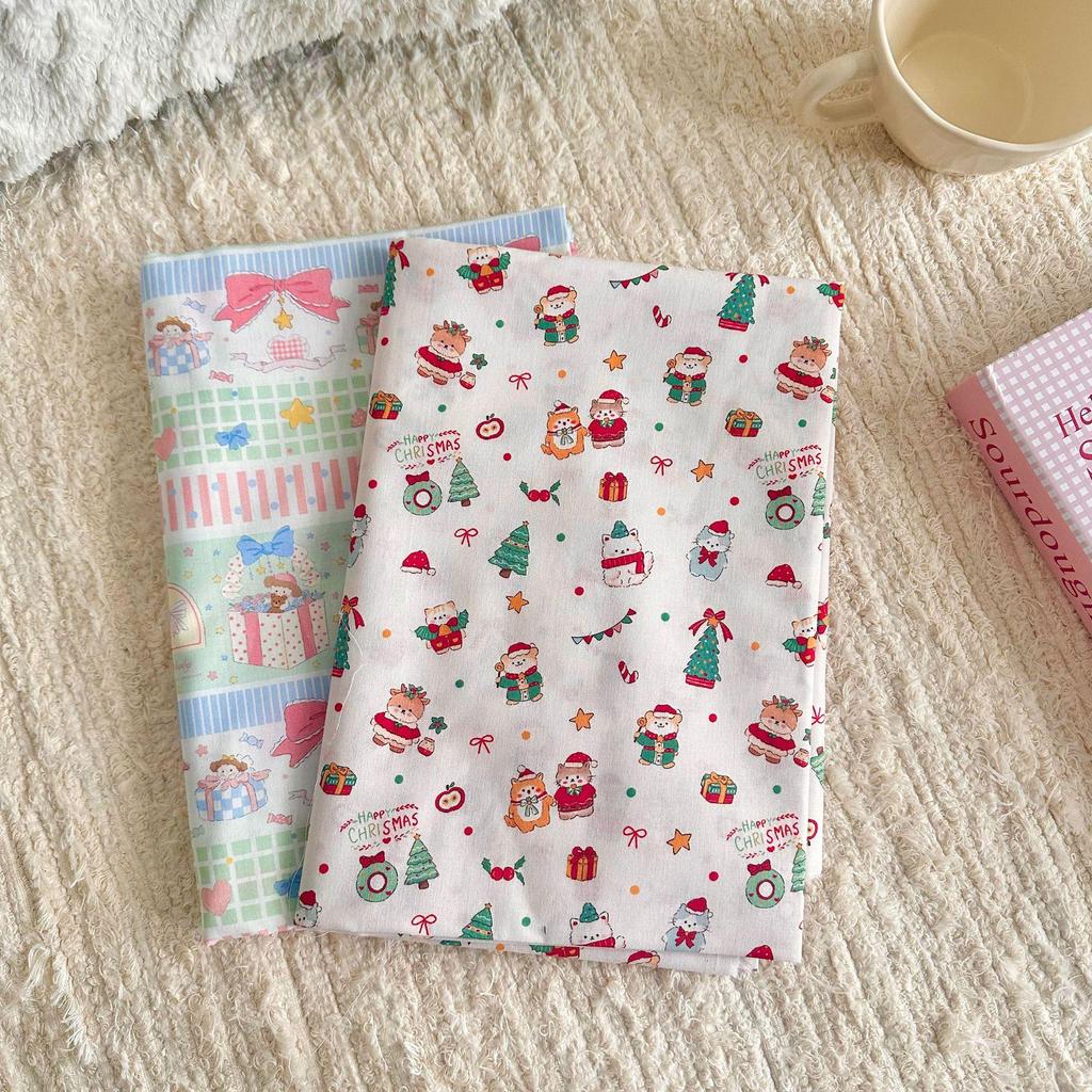 100% Хлопок Рождественский Котенок Пэчворк Ткань для Женской и Детской Домашней Одежды DIY