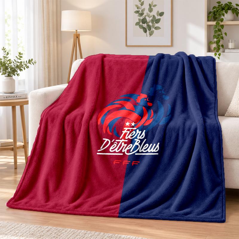 France Football Printed Flannel Blanket Warm Comfort Bed Throw For Indoor Home Decoration