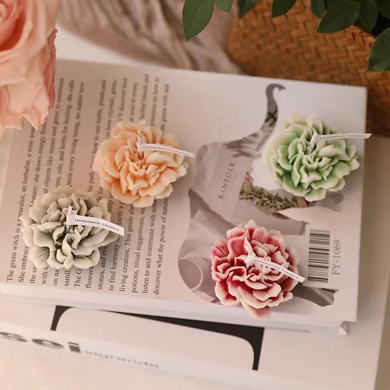3D Carnation Flower Candle Home Decoration Wedding Bar Party Souvenirs Aromatherapy Candle Room Decor Ornament Gifts