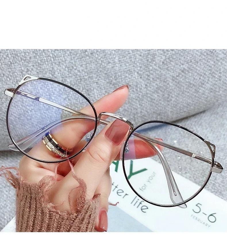 New Cat Ear Myopia Glasses Woman -1.0-1.5-2.0-2.5-3.0-3.5-4.0To-6.0 Prescription Eyeglasses Alloy Frame Eyewear Lentes Ópticos