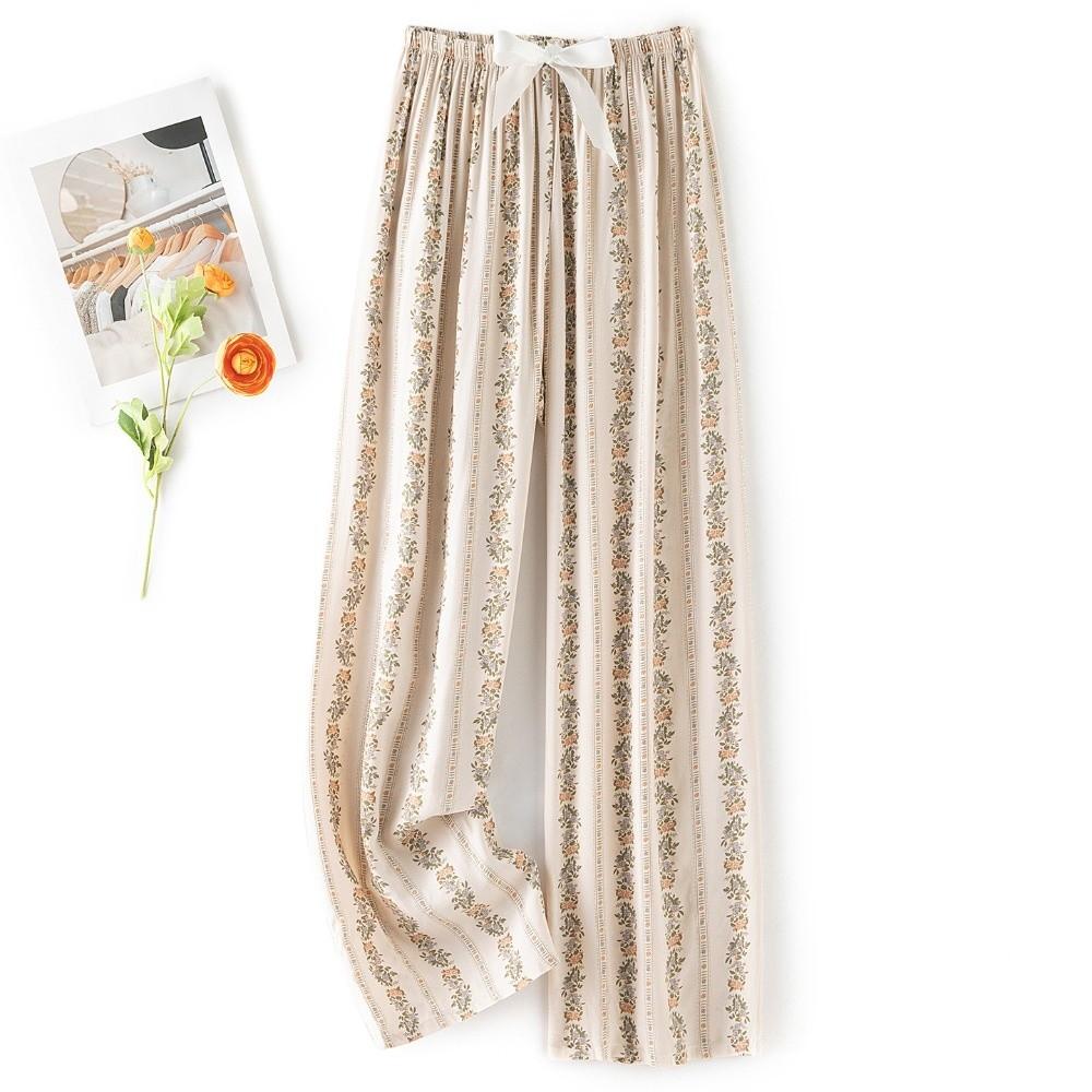 

Thin Ankle-Length Pants Loungewear Loose Long Trousers Comfortable Sleeping Trousers Home K