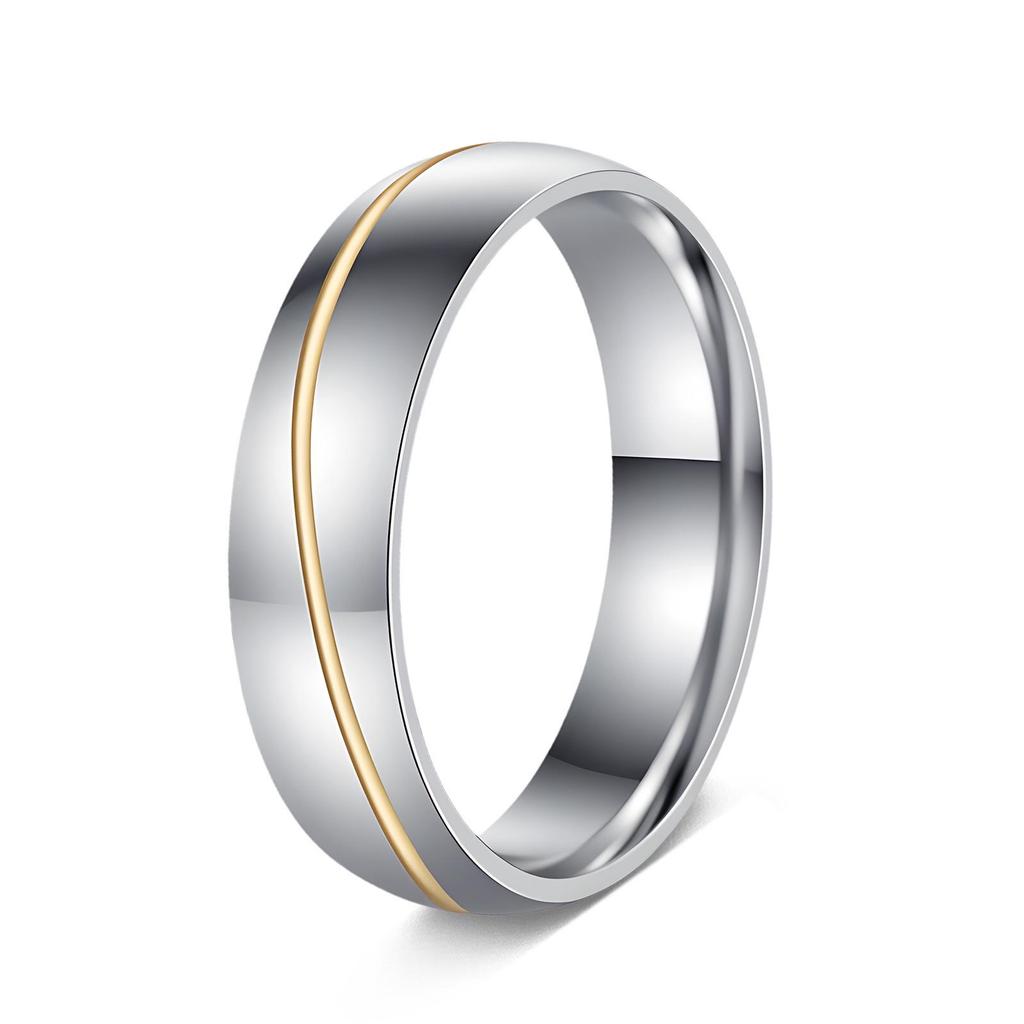 Anillos a juego para pareja japonesa y coreana: Acero Inoxidable con Diamantes Incrustados