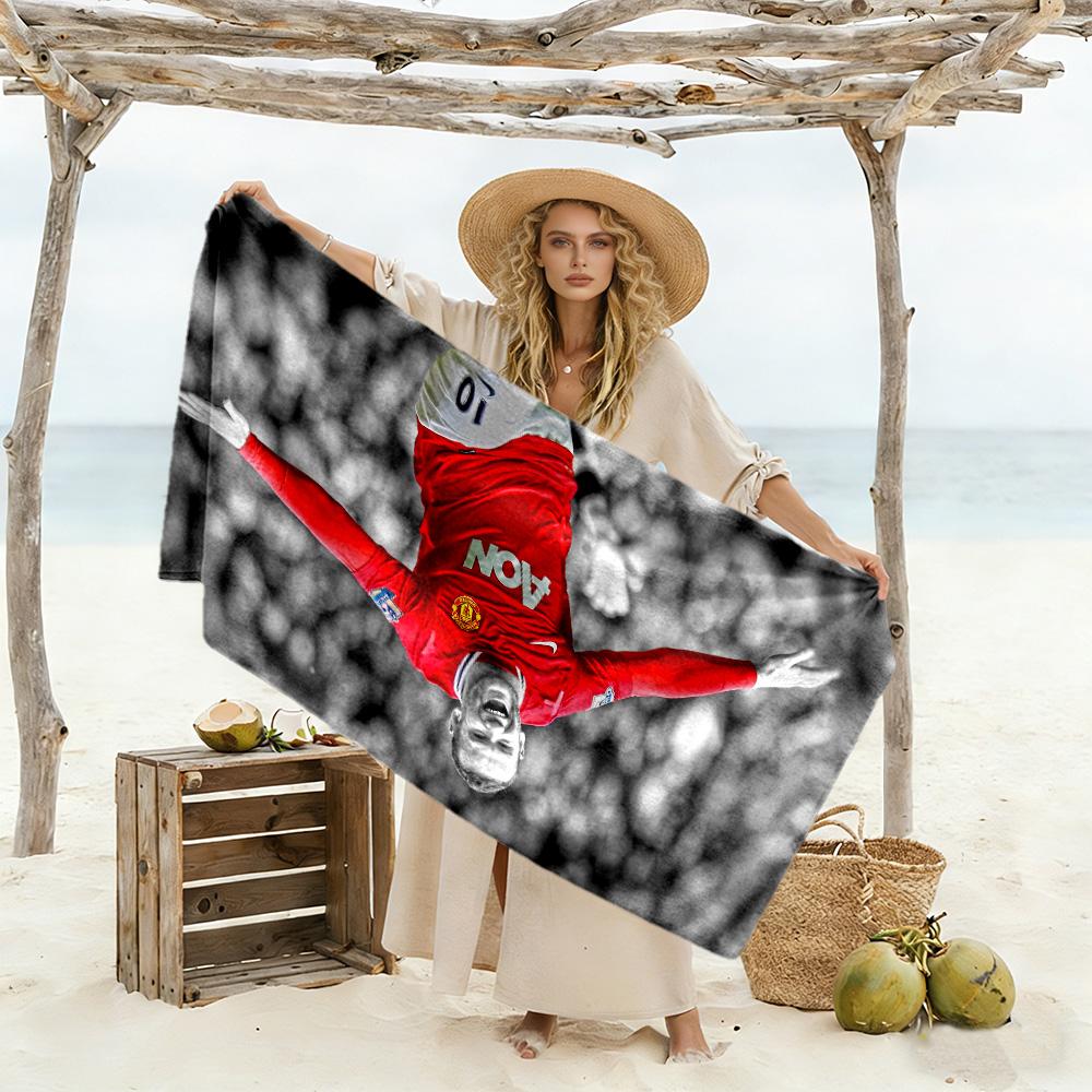 Wayne Rooney Celebration Beach Towel Super Soft Microfiber Quickdry Fabric Comfortable Lightweight