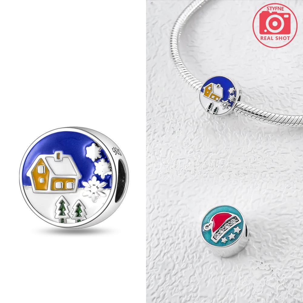 Original Charms Copper Love Rose White House Snowflakes Antlers Deer Beads Fit Bracelet Women Accessory Diy Making Gift