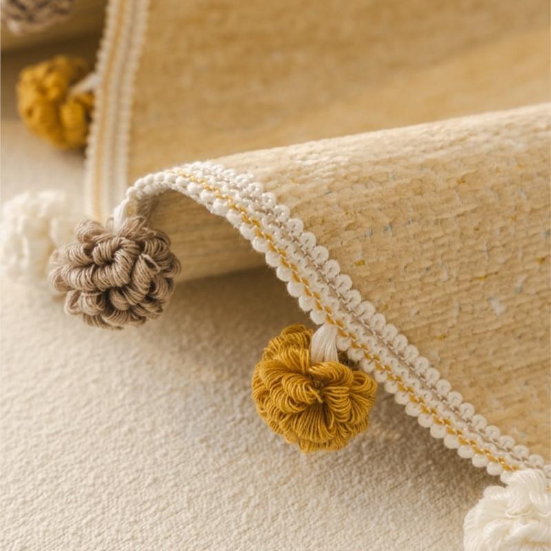 Solid Sofa Cushion Cover Mats Non-Slip  Autumn Sofa Protector Arc Edge Soft Anti-Skid Living Room Chenille Sofa Cushion Mats