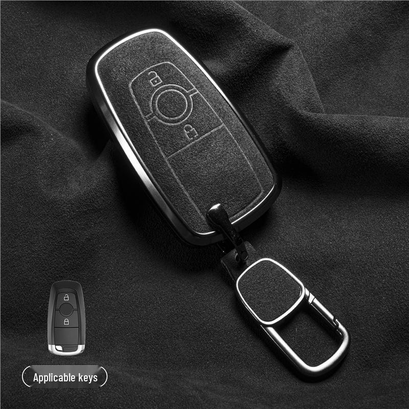 Luxury Suede Key Covers for Ford Explorer ST, Escape, Edge, 4WD, Mondeo, and EVOS
