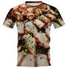 Divertente T-shirt Stampata 3D con Cibo Salsiccia Uomo e Donna Casual Girocollo Manica Corta Harajuku Extra Large 6 Top