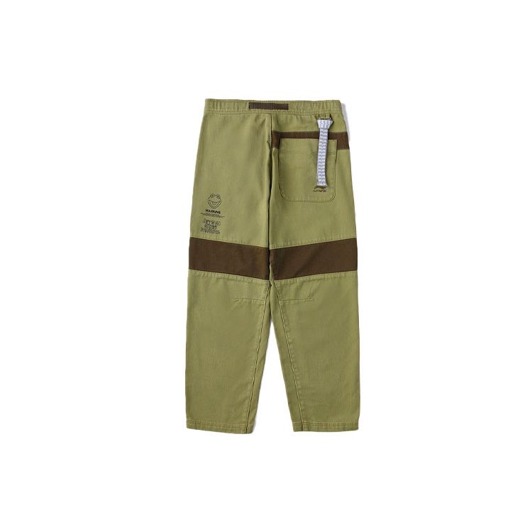 Li Ning X Disney Muppets Comet Series Cartoon Print Washed Straight Casual Pants Unisex pants Army-Green AKXR463-1