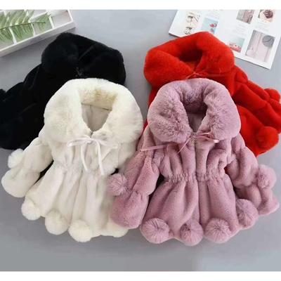 1-7 jahr Baby Mädchen Jacke Herbst Winter Warme Faux Pelz Mantel Für Mädchen Weihnachten Prinzessin Outwear Mode plüsch Kinder Kleidung