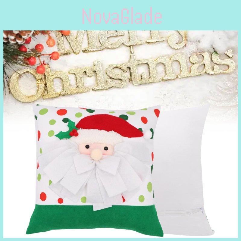 Festive Christmas Santa Claus Pillow Cover Cozy Decorative Cushion For Holidays