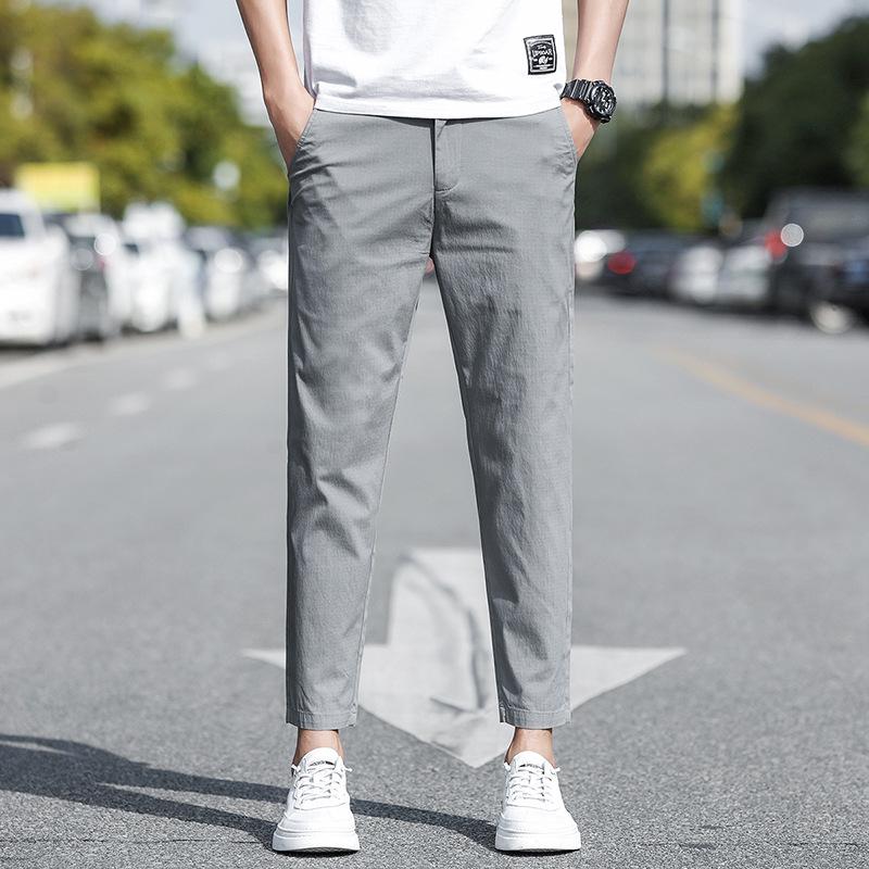 Herren Schlanke Neun-Punkt Eis Seide Sommer Freizeit Hose