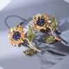 Retro Literature And Art Van Gogh Enamel Crystal Sunflower Brooch Exquisite Accessories Pin Brooch Win The First Prize Gift In One Fell Swoop