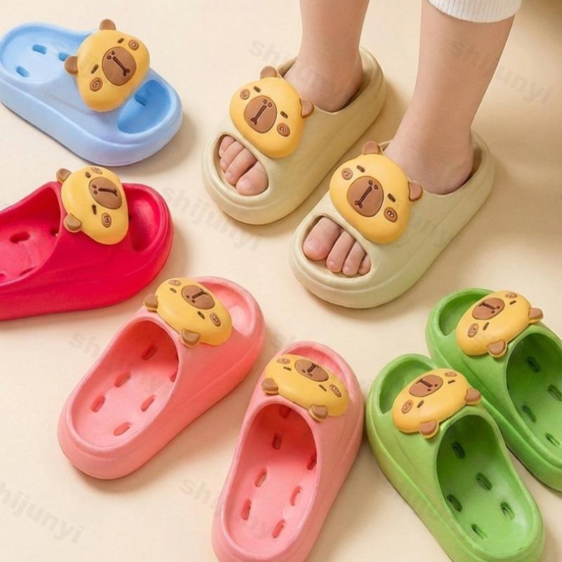 Capybara Children Bathroom Slippers Girls Cute Cartoon Summer New Non-Slip Home Slippers Soft Boys Outdoor Kids Beach Shoes