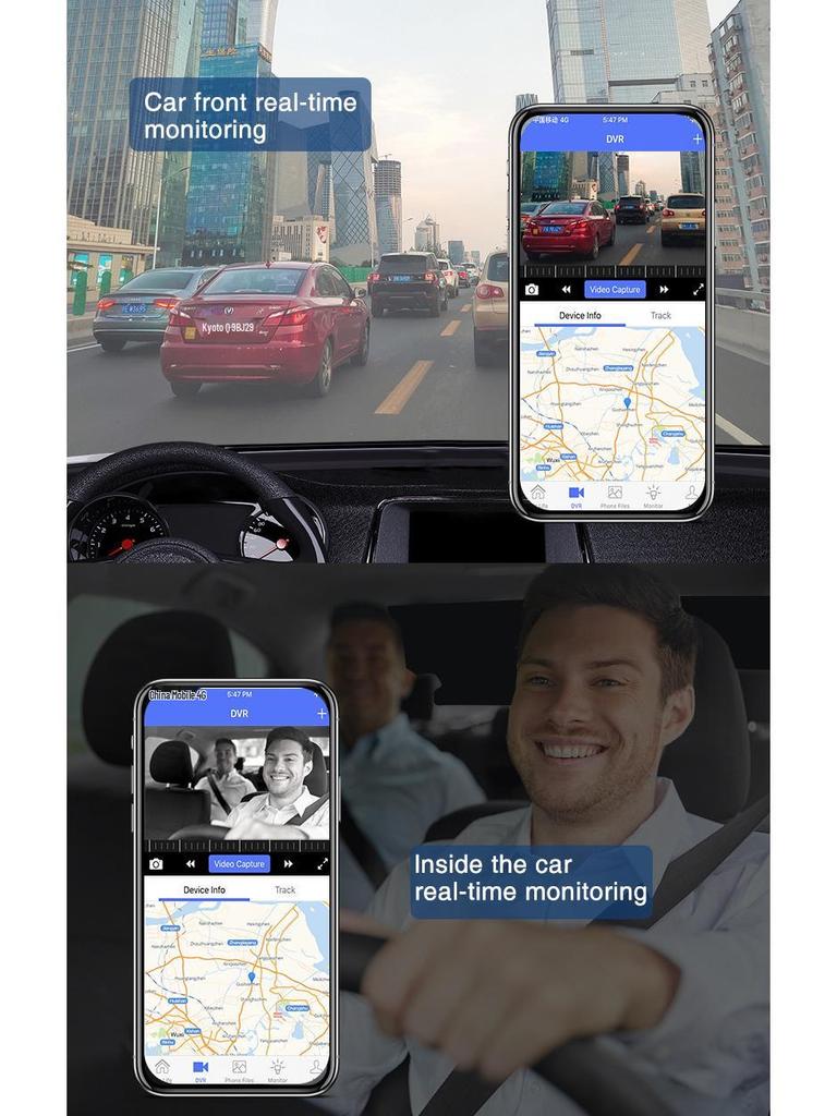Dual Lens 4G HD Dash Cam for Fleet Management with Wide-Angle Remote Monitoring