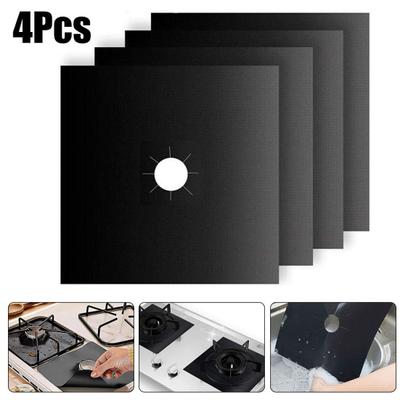 4Pcs Reusable Gas Stove Burner Cover Clean Mat Pad Cooker Protector Kitchen Tool