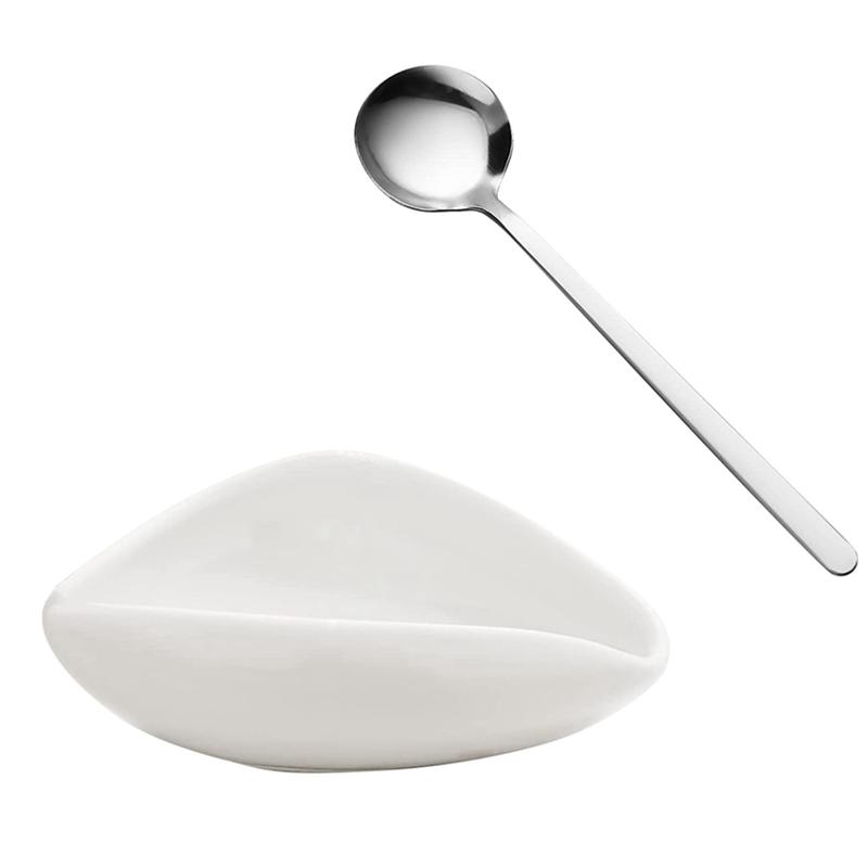 B Coffee Beans Dose Trays Pure White Pottery Teaspoon Tea Separator Set Tools Coffee Bean Shovel