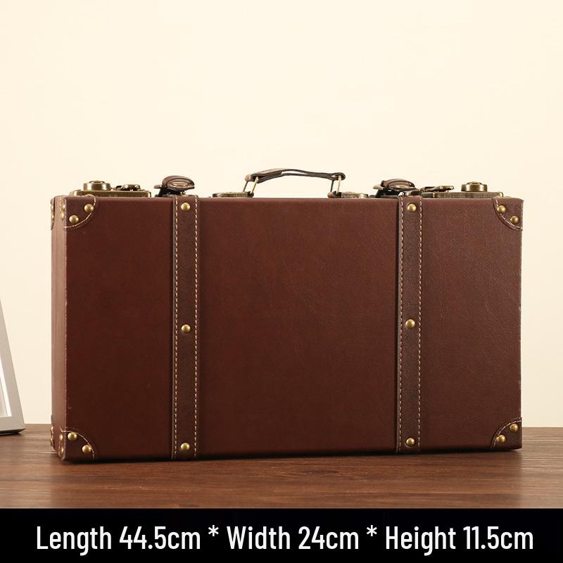 European Retro Leather Storage Box - Handbag, Clothes, and Travel Photography Prop Organizer
