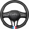 Genuine Leather Steering Wheel Cover for Infiniti QX50, QX60, QX80, Q50, Q70L, FX3 - All Seasons