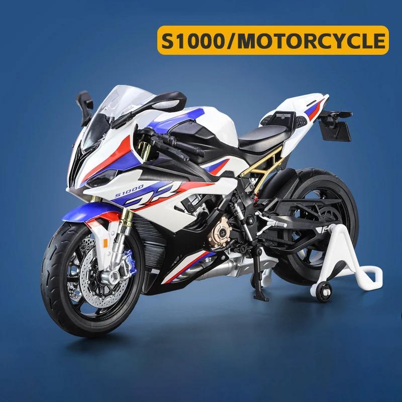 1:9 BMW S1000RR Large Size Simulation Alloy Motorcycle Model Shock Absorbers Carrying Lighting Collection Toy Car Kid Gift