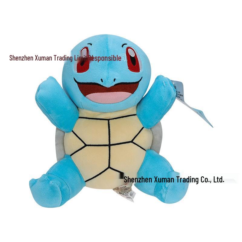 Authentic Pokemon Plush Dolls: Pikachu, Gengar, Mewtwo, Psyduck, Squirtle.