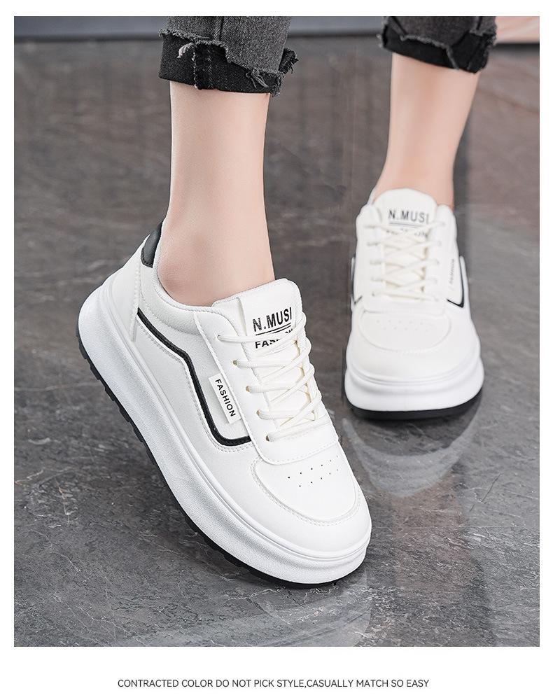 Women White Thick Sole Casual Sport Versatile Platform Sneakers