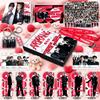 Deluxe Kpop BTS Arirang Support Geschenkbox | 7 Stück Acryl-Ständer, Lomo-Karten, Schlüsselanhänger, Lanyard, Abzeichen-Foto-Set | BTS Album Merchandising für Fans