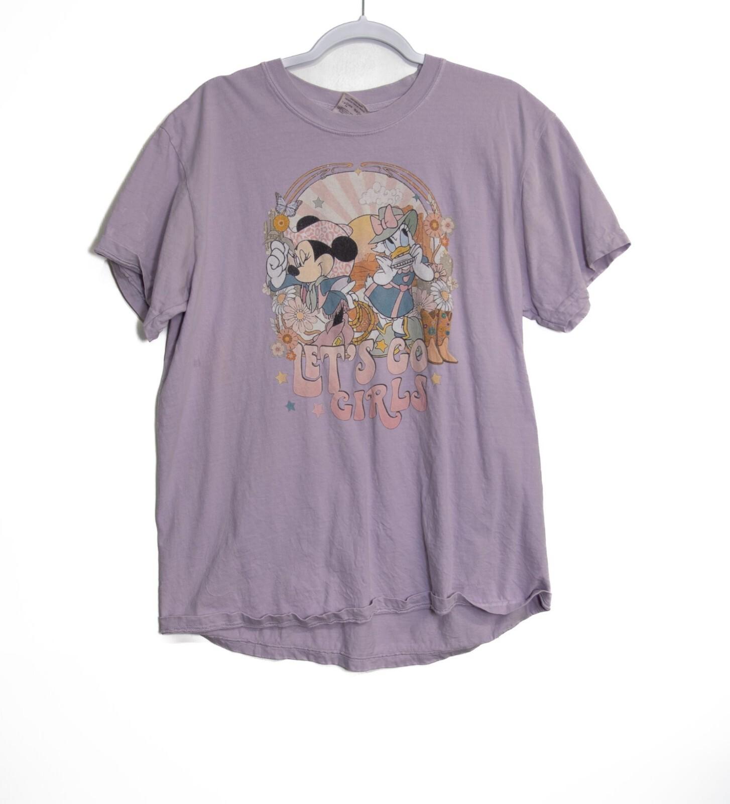 Disney Womens Lavender  Lets Go Girls  Minnie  Daisy Graphic T-Shirt S