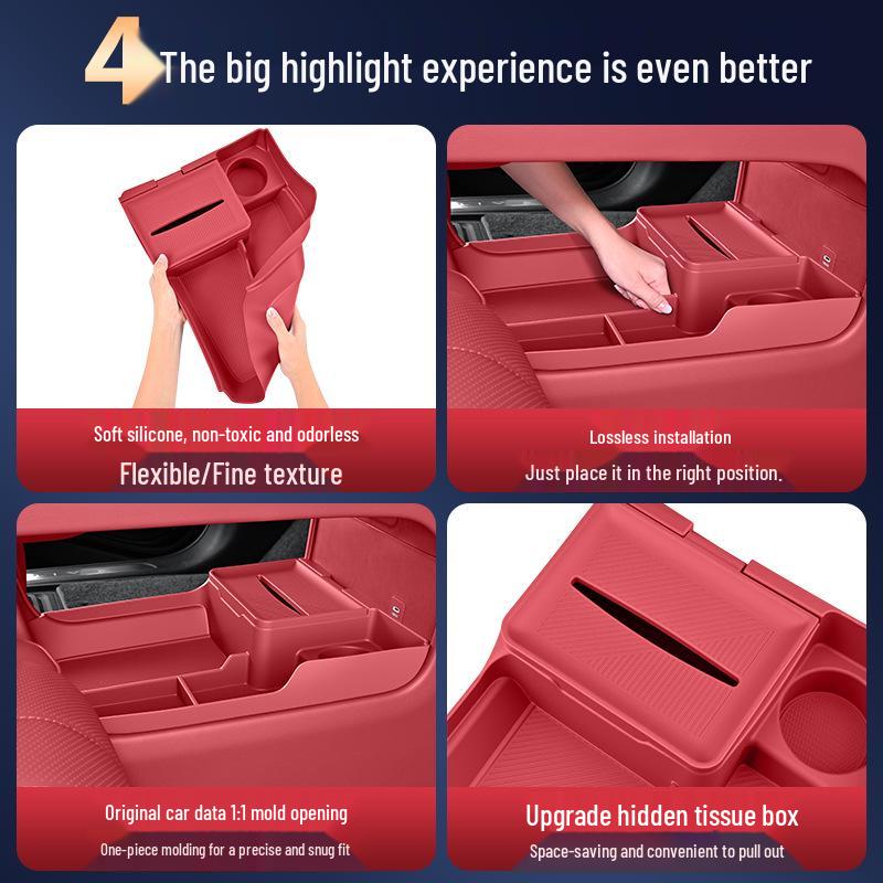 AITO New M7 M8 Center Console Storage Box Organizer Silicone Mat - Car Interior Upgrade.