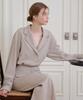 BIBYSEOB [Set] Tailored Overjacket Shirt + Side-Tuck Long Skirt Beige