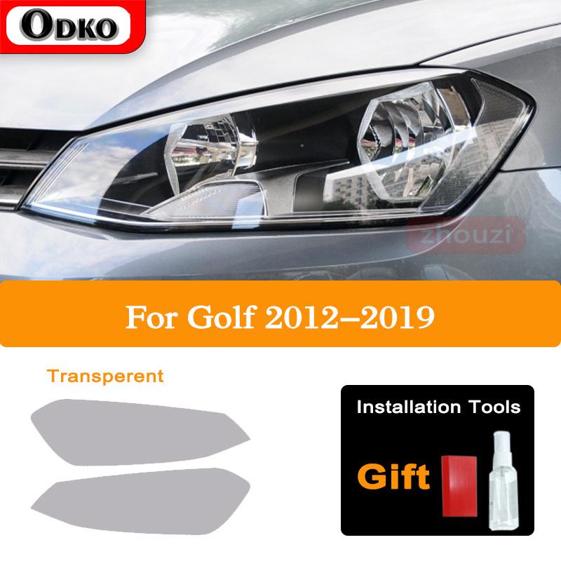 For Volkswagen VW Golf 7 MK7 2012- Car Headlight Tint Smoked Black Protective Film Taillight Vinyl Transparent TPU Sticker