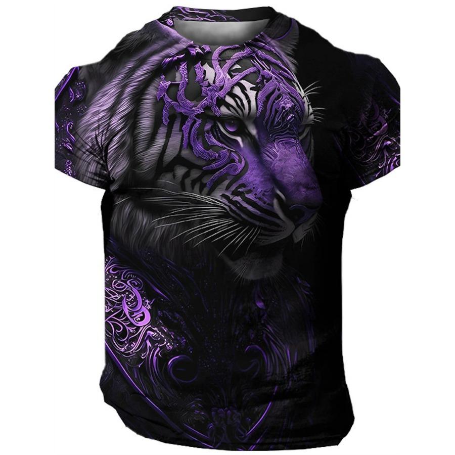 Round Collar Outfit 3d Print T Shirts Mens Casual Animal Cartoon Sportwear T Shirt Male Short Sleeve Summer Top Men