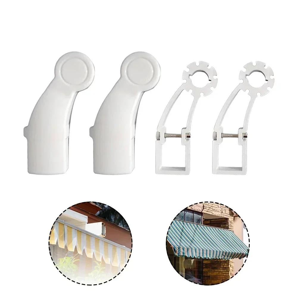 2Pcs Awning Brackets With Lids For 40mm Square Tube Retractable Gearbox Support Aluminum Alloy Awning Parts For 40mm Square Tube