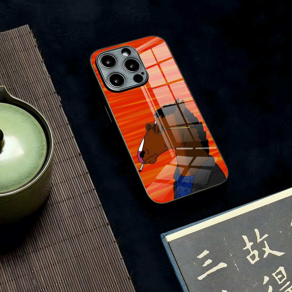 Cartoon B-boJack Horsemans Phone Case For Iphone 16 15 13 12 14 11 Pro Max Mini X Xr Xs 8 7 Puls 6 Glass Transparent Luxury Coqu