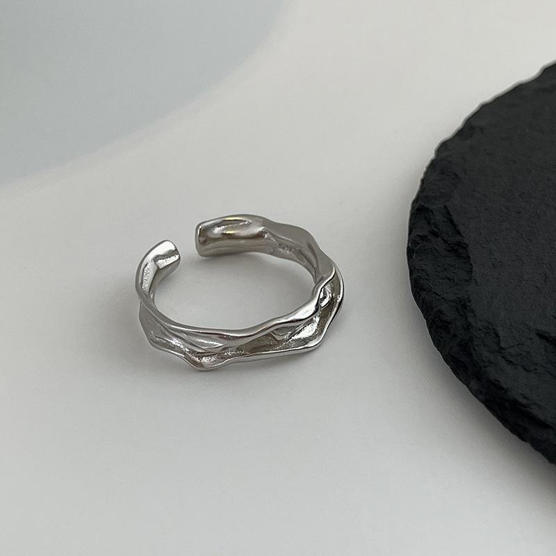 Niche Design Ring Simple Cold Wind Texture Dark Three-Dimensional Female Cold Wind Couple Personality Index Finger Ring