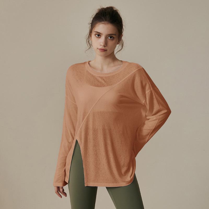 Top Fitness da Donna Estivo a Manica Corta, Vestibilità Larga, per Yoga & Pilates