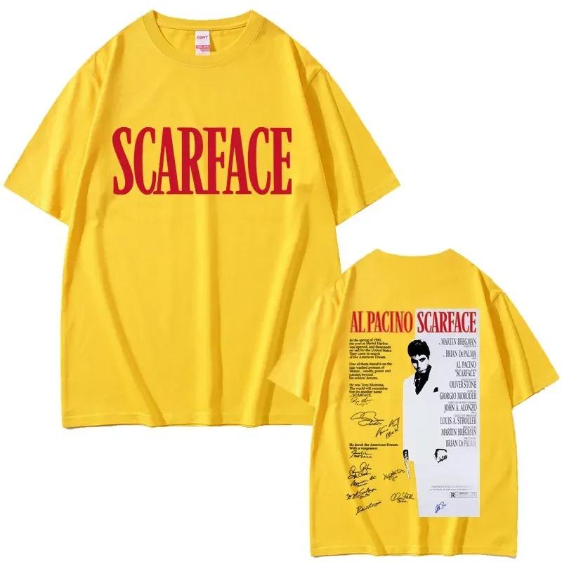 90er Klassiker Gangsterfilm Scarface Merch T-Shirt Retro Tony Montana Al Pacino Unisex Mode Locker für Damen und Herren T-Shirt