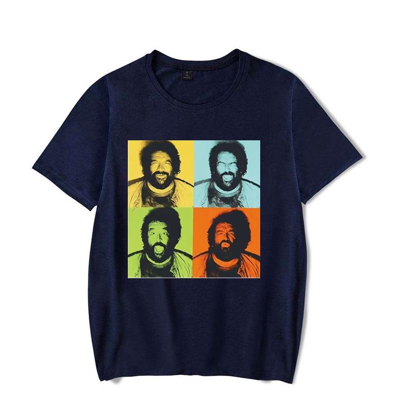 Bud Spencer Camiseta Pop Art T-skjorte for menn/kvinner Herre T-skjorte kortermet trykk Uformell Breaking Bad Print T-skjorte for menn
