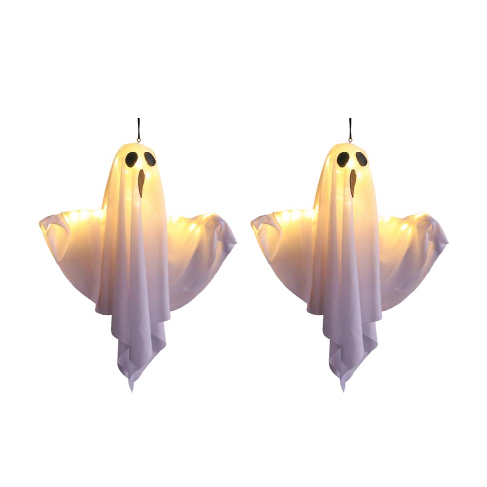 Halloween LED Glow Ghost Lights for Home Indoor Outdoor Hanging Decoration Haunted House Horror Props Bar Supplies 2026 New