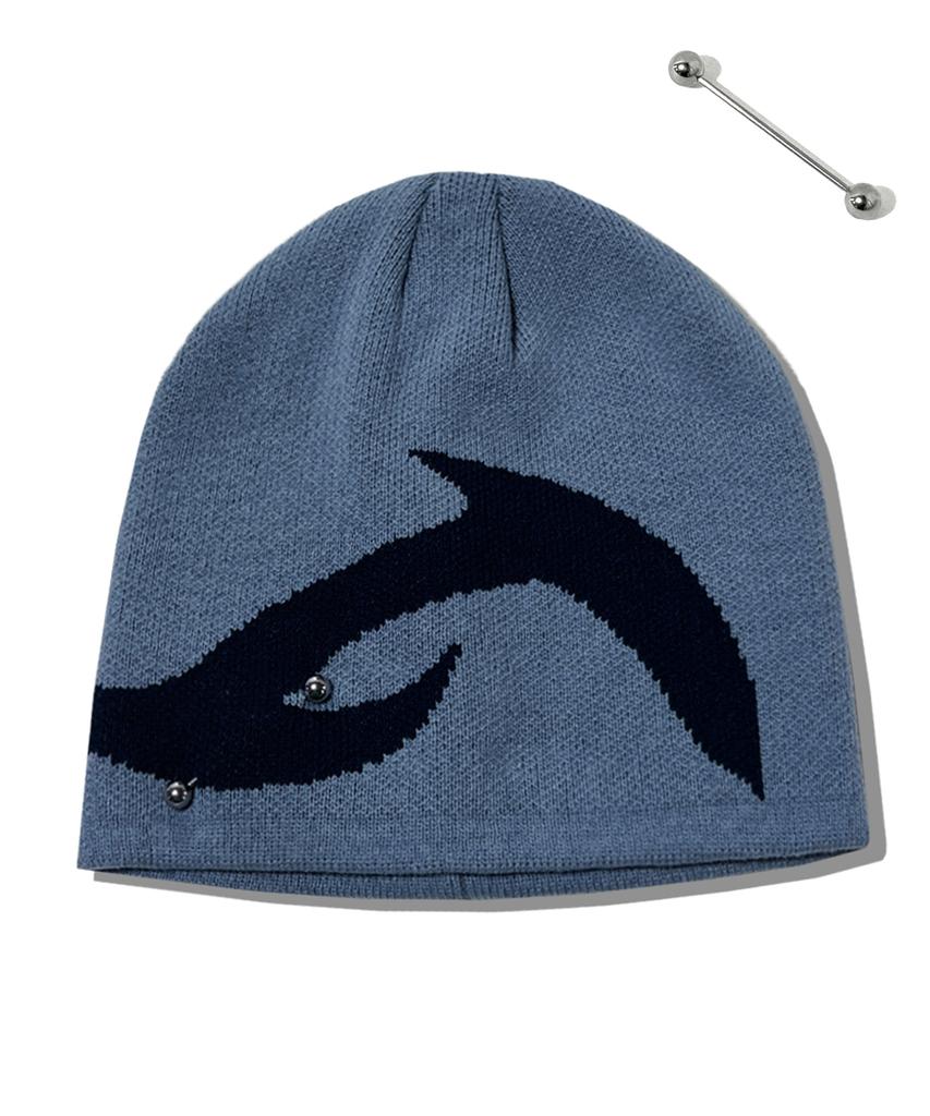 SSY [Piercing] X-Ray Logo Knit Beanie Sky Blue