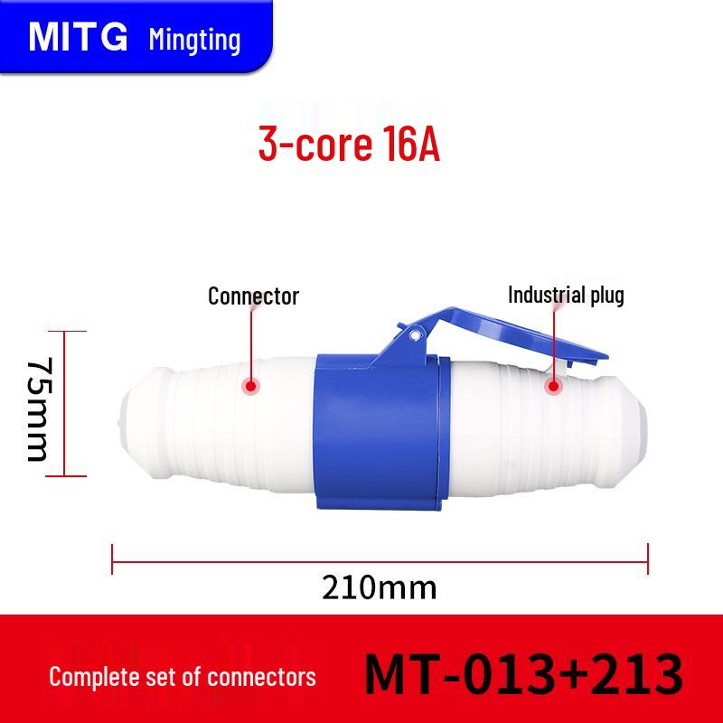 Waterproof Industrial Aviation Plug Socket: 16/32A Three-Phase Connector, 3-5 Pin, Recessed/Surface Mount Options