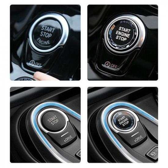 1X Crystal Buttons Cover Start Stop Engine Decals For BMW X5 Series F15 2014-18